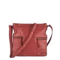 Produktbild: Bear Design Tasche Leder Schultertasche Umhängetasche klein 26x25cm rot Damen Frauen CL35556-red