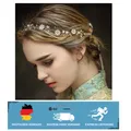 Produktbild: Handgemachter Haarschmuck für die Braut mit Gänseblümchen Design - Gold, Weiß