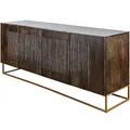 Produktbild: invicta INTERIOR riess-Ambiente.de Massives Sideboard Onyx 180cm Dunkelbraun Mangoholz Edelstein Achat Gold Metallgestell