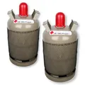 Produktbild: 2x 11 kg Propangasflasche Gasflasche Stahlflasche Grau Eigentumsflasche