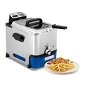 Produktbild: Tefal Oleoclean Pro Fritteuse 3,5L für knusprige Pommes, 2300W Edelstahl Friteuse mit Öl-Filterung, Herausnehmbarer Ölbehälter 1,2kg, Timer & Thermostat, Spülmaschinenfest, Schwarz/Edelstahl