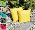 Produktbild: JACK 1x 45x45cm Outdoor Lounge Kissen Dekokissen inkl. Füllung Wasserabweisend Sitzkissen Garten Stuhl Lotus Effekt, Farbe:Gelb