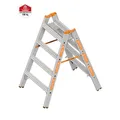 Produktbild: Layher Alu-Schwerlasttritt TOPIC 1043.3 / 2x4 Stufen / Klappbar - Art-Nr: 1043304