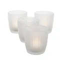 Produktbild: Windlicht Teelichtgläser Teelichthalter Glas lackiert matt weiß H 8 cm 4er Set