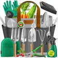 Produktbild: KESSER® Gartenwerkzeug Set 10-teilig mit ergonomischen Holzgriffen inkl. wasserdichte Tasche aus 600D Oxford-Material, Knieschoner, Pflanzmatte, Sprühflasche, Gartenschere, Handschuhe für Gartenarbeit