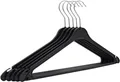 Produktbild: RSR Hangers Kleiderbügel K 43 cm Hemdenbügel K Blusenbügel Schwarz Platzspar mit Steg, (50-tlg)