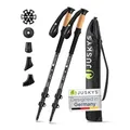 Produktbild: Juskys Nordic Walking Stöcke - Alu Teleskop Wanderstöcke, leicht, ausziehbar, Tasche - Schwarz