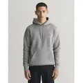 Produktbild: Gant für Herren. 2007058 Sweatshirt mit Kapuze und grauem Schild (M), Lässig, Baumwolle, Langarm