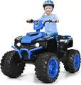 Produktbild: GOPLUS 12V Kinder-Elektroquad, Batteriebetriebenes Auto mit LED-Scheinwerfern, Musik, Hupe, USB, Bluetooth, Radio, Langsamer Start, Hohe/Niedrige Geschwindigkeit, Quad Motorrad