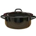 Produktbild: Riess Emaille Topf schwarz 24 cm Riesen Zwerge Kochtopf mit Deckel Bratentopf