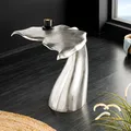 Produktbild: riess-ambiente Design Beistelltisch WILDLIFE Walflosse 60cm silber Metall Couchtisch Tisch