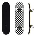 Produktbild: ERNAN Skateboard 31x8 Zoll Komplette für Kinder Jugendliche Erwachsene, komplettes Standard-Skateboards, 7 Schichten Ahorn-Deck, konkaves Skateboard (Black and White Check)