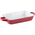 Produktbild: Riess Bratpfanne 26/17cm Brat/Backform Emaille Country Pünktchen rot - Weiß