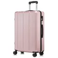 Produktbild: YONSLY Koffer Reisekoffer Trolley Rollkoffer Hartschalenkoffer Größenwahl aus ABS, 4 Rollen, Zahlenschloss 360°-Doppelrollen weicher Gummigriff Aluminium-Elemente 76 cm