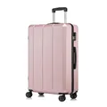 Produktbild: YONSLY Trolley Reisekoffer Suitcase, Travel Rollkoffer Handgepäck Hartschalenreisekoffer mit 4 Rollen 360°, Zahlenschloss, Weicher Gummigriff (XL, Roségold)