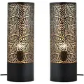 Produktbild: Marrakesch Orient & Mediterran Interior Nachttischlampe 2er Set Skandinavische Deko Tischlampe Nachttischlampe Gross Schwarz, ohne Leuchtmittel, Tischlampe schwarz 41 cm