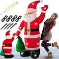 Produktbild: Aufblasbarer Weihnachtsmann xl 180cm led Beleuchtet Befestigungsmaterial IP44 Außen Weihnachtsdeko Santa Nikolaus Weihnachtsfigur Christmas - Monzana