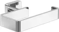 Produktbild: Villeroy & Boch Elements - Striking Toilettenpapierhalter ohne Deckel, Klopapierhalter für Wandmontage, Klorollenhalter aus Messing, WC-Papierhalter eckig, Chrom