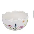 Produktbild: Dekoschale Gefäß in Eiform BLUMENWIESE D. 12cm weiß Steingut Formano F25