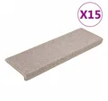 Produktbild: vidaXL Stufenmatte, Teppich-Treppenstufen 15 Stk. 65x21x4 cm Taupe
