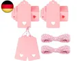 Produktbild: 100stk Geschenk Anhänger Rosa, 4.5x9.5CM Kraftpapier Etiketten Tags, 300g/m² G