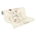 Produktbild: A.S. Création Vliestapete 10,05 m x 0,53 m mit glänzenden Blumenranken - Beige, Braun, Rot - florale Tapete - 958741