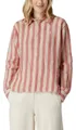 Produktbild: Polo Ralph Lauren Leinenhemd Damen Vokuhila-Hemd Bluse Oversize in Antikrosa Kentkragen, verdeckte Knopfleiste,Streifenmuster,Pony-Stickerei