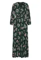 Produktbild: zero Damen Maxikleid Langarm mit Blumen 38, Dark Green/Pink