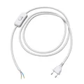 Produktbild: Eurostecker Typ C mit Textilkabel Schalter 2m weiß 2 x 075 mm²