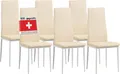 Produktbild: Albatros Esszimmerstühle MILANO 6er Set, Beige - Polsterstuhl mit Kunstleder-Bezug, Modernes Stilvolles Design am Esstisch - Küchenstuhl oder Stuhl Esszimmer mit hoher Belastbarkeit 110kg