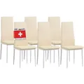 Produktbild: Esszimmerstühle Milano 6er Set, Beige - Polsterstuhl Mit Kunstleder-bezug, Modernes Stilvolles Design Am Esstisch - Küchenstuhl Oder Stuhl Esszimmer Mit Hoher Belastbarkeit 110kg - Albatros