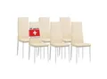 Produktbild: Albatros Esszimmerstühle MILANO 6er Set, Beige - Polsterstuhl mit Kunstleder-Bezug, Modernes Stilvolles Design am Esstisch - Küchenstuhl oder Stuhl Esszimmer mit hoher Belastbarkeit 110kg