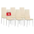 Produktbild: ALBATROS Esszimmerstühle 6er Set Milano, Beige - Edles Italienisches Design, Kunstleder-Bezug, bequemer Polsterstuhl - SGS geprüft - Moderner Küchenstuhl, Stuhl Esszimmer
