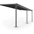 Produktbild: Juskys Aluminium Terrassendach Borneo 5,5x3m mit Doppelstegplatten Dunkelgrau