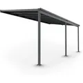 Produktbild: Terrassenüberdachung Borneo – Aluminium Terrassendach Mit Doppelstegplatten Sonnenschutz Pergola Überdachung Für Terrassen 5,5 X 3 M Dunkelgrau - Juskys
