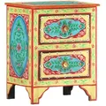 Produktbild: vidaXL Handbemalter Nachttisch 40×30×50 cm Mango Massivholz