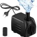 Produktbild: Mini Wasserpumpe 600L/H, 10W, leise Aquarium Brunnenpumpe mit 2 Düsen