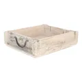 Produktbild: Novaliv Holzkiste Vintage Weiß 30 x 25 x 8 cm Alte Ziegelform Holz Groß Allzweckkiste aus recyceltem Altholz Jede Form EIN Unikat ? Vintage Kiste Deko