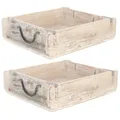 Produktbild: Novaliv 2x Holzkiste Vintage Weiß 30 x 25 x 8 cm Alte Ziegelform Holz Groß Allzweckkiste aus recyceltem Altholz Jede Form EIN Unikat – Vintage Kiste Deko