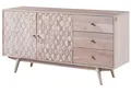 Produktbild: Massivmoebel24 Sideboard (Massivholz), Sideboard Akazie 145x42x75 weiß lackiert MOSAYK #206