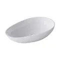 Produktbild: doporro Aufsatzwaschbecken Weiß glänzend oval Colossum809 BTH: 59,8x36x14 cm Mineralguss Waschbecken ohne Armaturloch