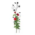 Produktbild: Relaxdays Rankhilfe, Blumendesign, Rosengitter, HxBxT: 110 x 34 x 1 cm, Metall, freistehend, Pflanzgitter, schwarz