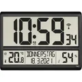 Produktbild: TFA Wanduhr 60.4520 XL, Kunststoff, digital, Funkuhr, 36 x 23 cm, schwarz, mit Thermometer und Datumsanzeige, lautlos