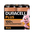 Produktbild: Durcacell Batterie Alkaline, E-Block, 6LR61, 9V Plus, Extra Life, Retail Blister (4-Pack)