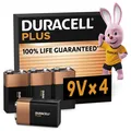 Produktbild: Duracell Plus 9V Blockbatterie 4er Pack - Ideal für Rauch- und Feuermelder