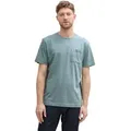 Produktbild: Tom Tailor Herren T-Shirt T-SHIRT WITH POCKET Regular Fit 1045624-37578-Grau Grün Blau Injected XXL