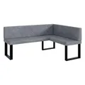 Produktbild: MEBLINI Eckbank für Esszimmer - Küchenbank - Essecke - Sitzecke Küche - ERIC - U-Beine 128x168x87cm Rechts - Grau Samt