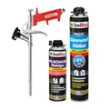 Produktbild: Isolbau B2 Dämmstoffkleber SET - 1 x 750 ml Perimeterkleber, 1 x PU-Schaum-Reiniger & 1x Schaumpistole für EPS & XPS-Platten - 1K PU-Klebeschaum für Fixieren & Befestigen