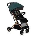 Produktbild: MoMi ESTELLE Kinderwagen ab 6. Monat (bis 15 kg), klappbarer Buggy mit 5-Punkt-Sicherheitsgurt, Einkaufskorb und Liegefunktion, Teleskop-Stange zum Ziehen, steht nach dem Zusammenklappen