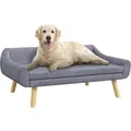 Produktbild: PawHut Hundesofa mit Rückenlehne Holzbeine und Kissen